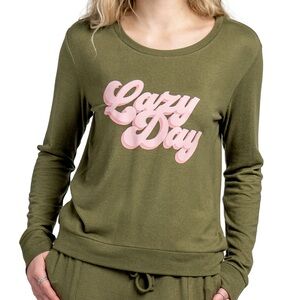 Hello Mello Best Day Ever “Lazy Day” Sweater and Joggers Olive Green Large